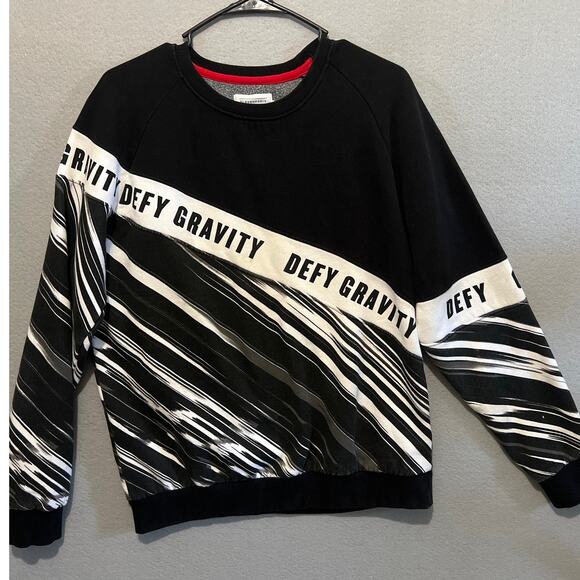 Eleven Paris Sweater Mens Small Defy Gravity Black White Crew Neck - Picture 1 of 5